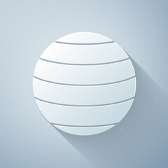 Paper cut Planet Venus icon isolated on grey background. Paper art style. Vector