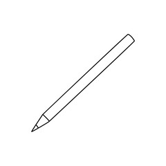 Vector illustration of a pencil in doodle style.