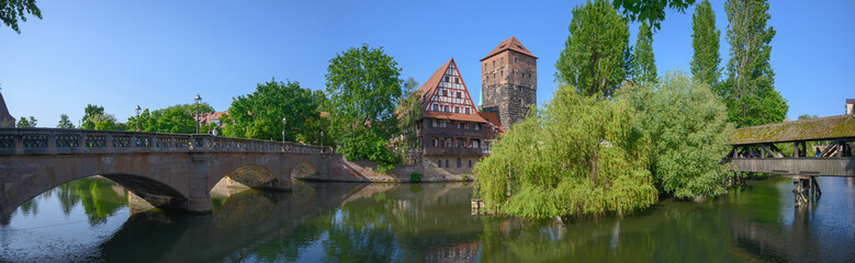 Fototapeta na wymiar Nürnberg Altstadt Henkersteg panorama