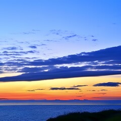 Fototapeta na wymiar 海辺で見上げる真夏の夕空 D