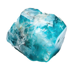 Blue Amazonite gem isolated on transparent background. Generative AI