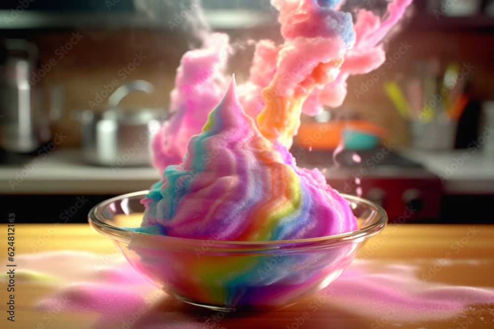 Aufkleber a confectioner skillfully spinning sugar to create delicate strands for decorative purposes or for m