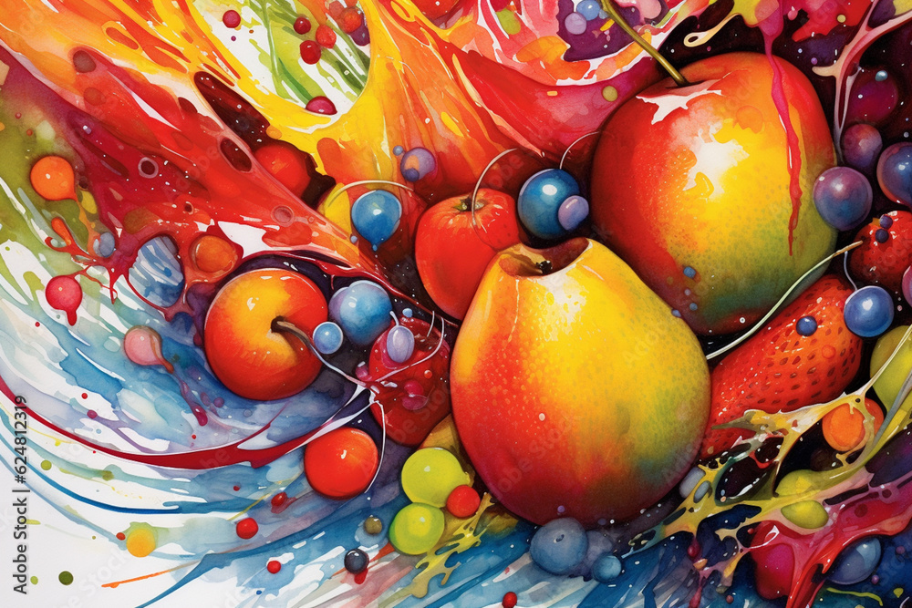 Poster an abstract ink or watercolor painting featuring flowing lines and shapes that evoke the essence and