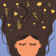 Mental Health And Women Banner Vector Design.