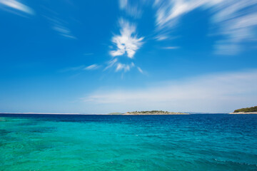 Beautiful Croatian seascape,blue sky abstract