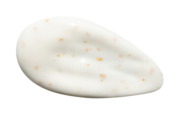 Smear of cream with 24 carat gold on an empty background. isolated