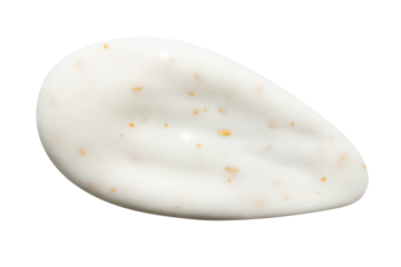 Smear of cream with 24 carat gold on an empty background. isolated