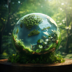 Obraz na płótnie Canvas Green planet earth ecological biodiversity concept 