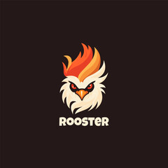 Rooster head logo design template vector icon illustration