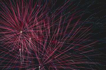 Bright fireworks on night sky