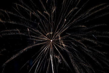 Bright fireworks on night sky