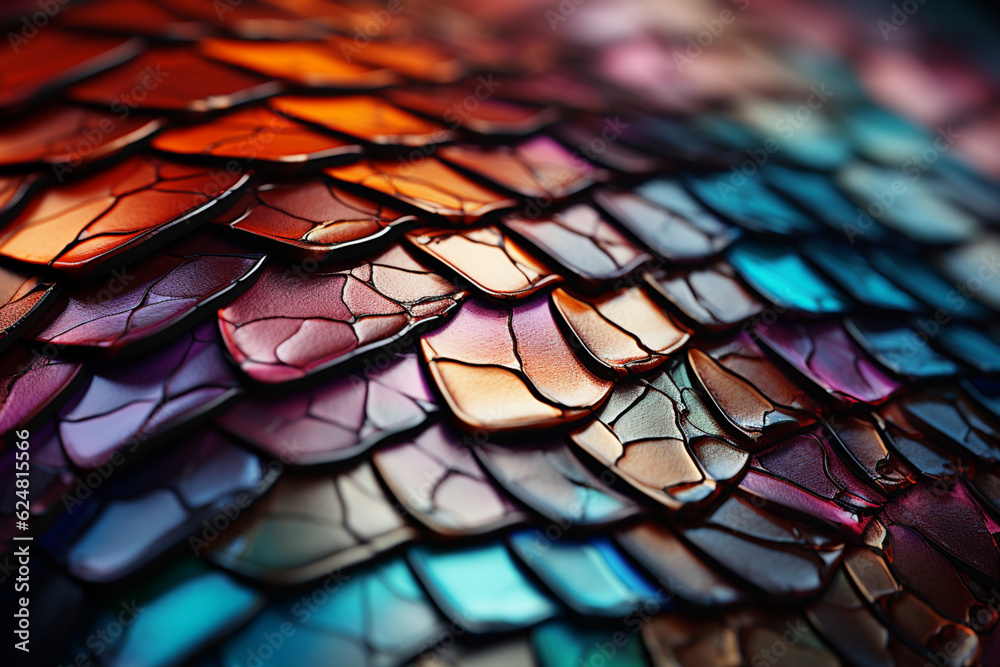 Poster Snake skin abstract background texture semicircle. Beautiful background pattern texture for design . Generative AI technology.