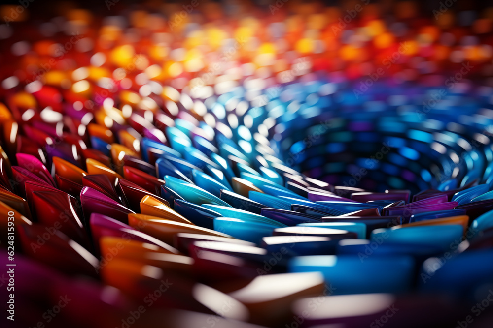 Aufkleber Beautiful Abstract colourful modern circle background. Starburst dynamic wave.  Generative AI technology.