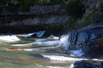 Lake Superior Crashing on a rocky shore