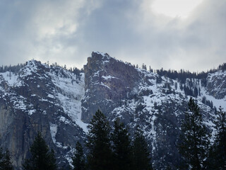 Landscape from Yosemite Valley in winter