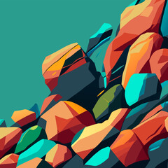 Fototapeta premium Colorful stones background. Vector illustration. Colorful rocks background.