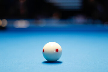 cue pool ball on a table