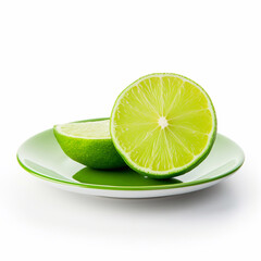 Juicy delicious lime lies on beautiful plate, Ai generated