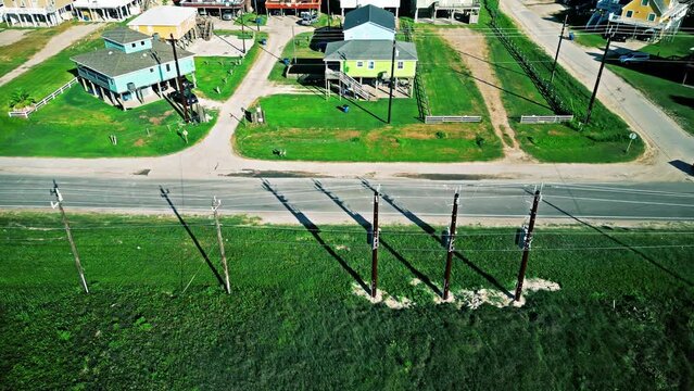Aerial view of Surfside Beach, Texas
