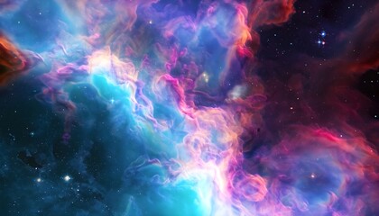 Obraz na płótnie Canvas background with space, Colorful space galaxy cloud nebula. Stary night, dust, texture, eternity, deep space, design, AI generated