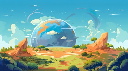 Obraz na płótnie Canvas Abstract background Earth. Beauty of the cosmos and our home planet in an illustration with backgrounds, banner design, and the Earth in the vastness of space. Generative AI.