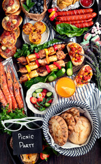 Summer BBQ or picnic food concept.