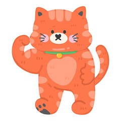 Orange cat funny cartoon character