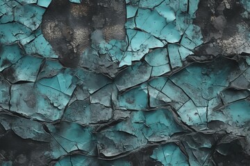 Black Aquamarine Cracked Wall AI Generated