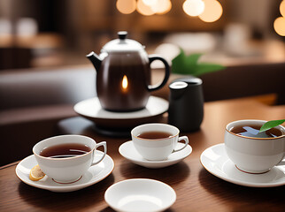 Fototapeta premium Realistic tea neutral colors warm lighting highly