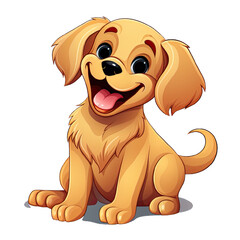 Cute smiling Golden Retriever, cartoon style