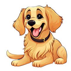 Cute smiling Golden Retriever, cartoon style