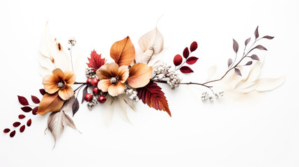 A vibrant image of floral elements arranged in an unconventional shape stands out on a clear background.