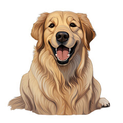 Cute smiling Golden Retriever, cartoon style