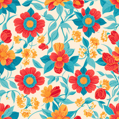 Fototapeta na wymiar colourful organic flat pressed flowers pattern