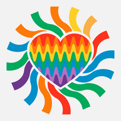 Obraz premium Shining and colorful heart symbol