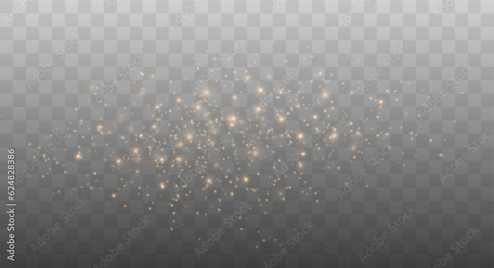 Poster gold sparkles background. vector shining particles