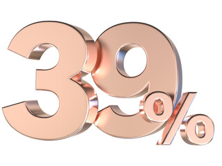 39 Number Gold 3D Render