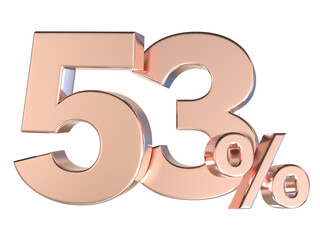 53 Number Gold 3D Render