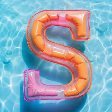 Colorful Air Mattress in the Shape of the Letter S