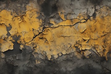 Black Amber Textured Cracked Wall AI Generated