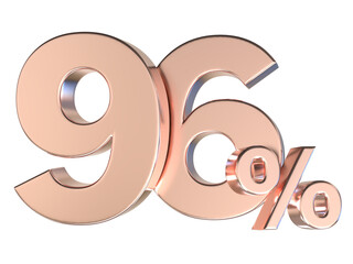 96 Number Gold 3D Render