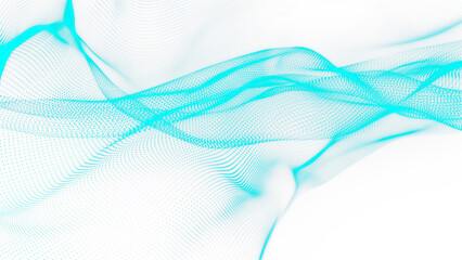 Technology background. Abstract digital particle wave. Futuristic dotted wave. Network connection structure. 3D rendering.