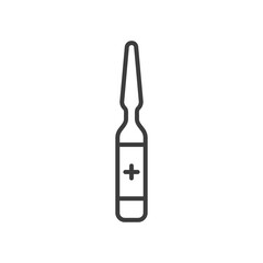 ampoule icon vector black white color with line style