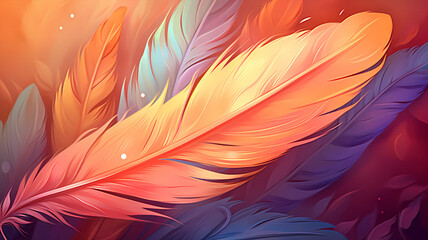 Hand drawn cartoon feather element background illustration
