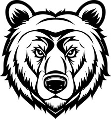 Portrait of a bear in minimalist style on a white background. Vector EPS-10