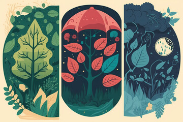 Day of protection of nature. Minimalistic ecology concept.