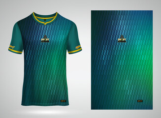 Green light sport jersey t-shirt. Jersey mockup. Sport pattern fabric textile