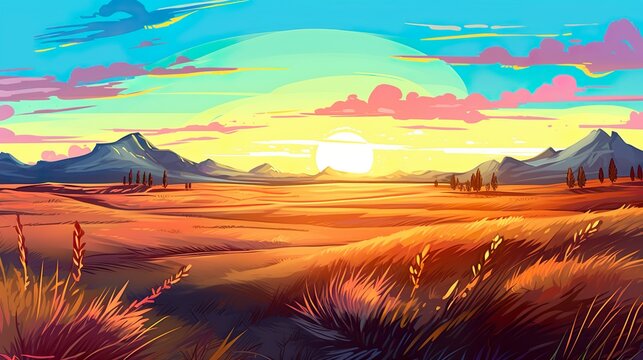 Abstract background steppe with spike. Nature-inspired background in banner design showcasing an exquisite illustration of the steppe adorned with spikes and basked. Generative AI.