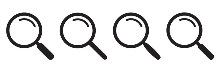 Magnifying glass icon, magnifier or loupe sign.