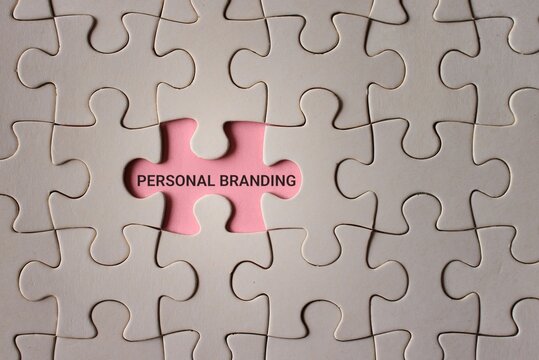 Top view image of jigsaw puzzle with text PERSONAL BRANDING